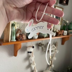 Handpainted Wooden Bunny Necklace "Cathy" | Easter